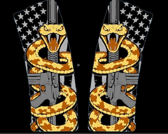 Rattlesnake & Rifle American Flag PMAG Design | Multi-Color LightBurn File | Fiber Laser Engraving | Digital Download