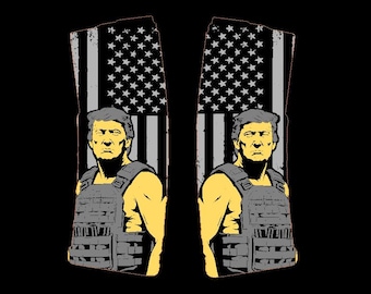 Patriot Warrior PMAG Design | LightBurn File | Magazine Wrap | Tactical Armor American Flag Digital Download