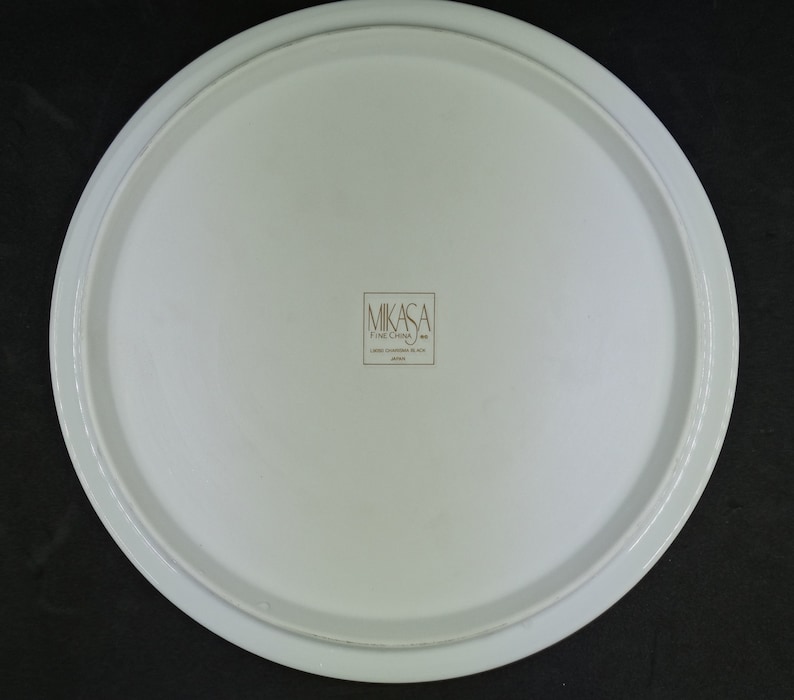 Vintage Mikasa Charisma Black PieTart Pan /& Solid Ceramic PieCake Server