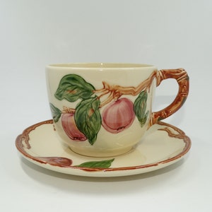 Vintage Franziskaner Apfel Übergroße Tasse mit Untertasse