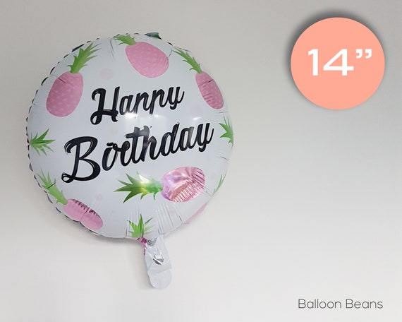 Ballon Rose D Ananas De Joyeux Anniversaire 14 Etsy