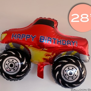 Monster Truck Balloons 28" |  Party,  Blaze and the Monster machines birthday, Mud truck party, Trucks, Monster truck party decor
