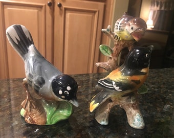 Vintage Set of Bird Figurines Japan