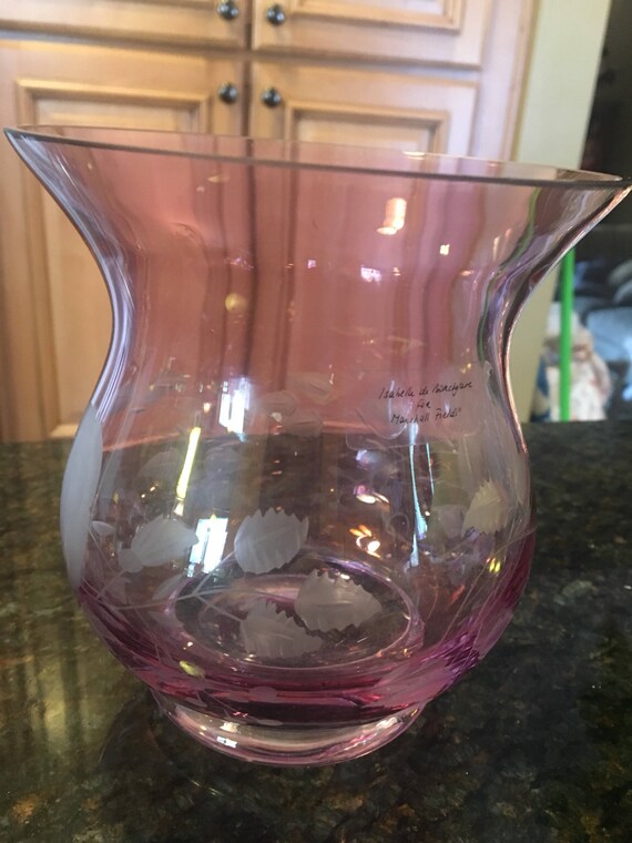 Isabella De Borchgrave Purple Etched Vase