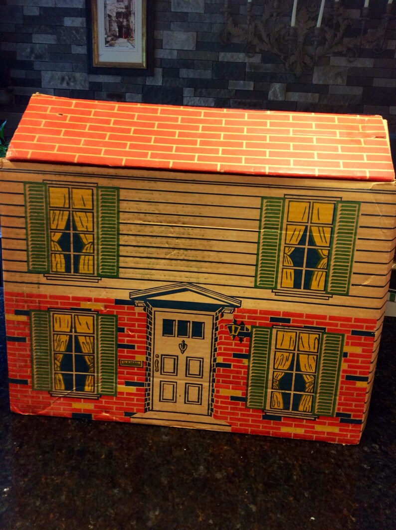 vintage cardboard dollhouse