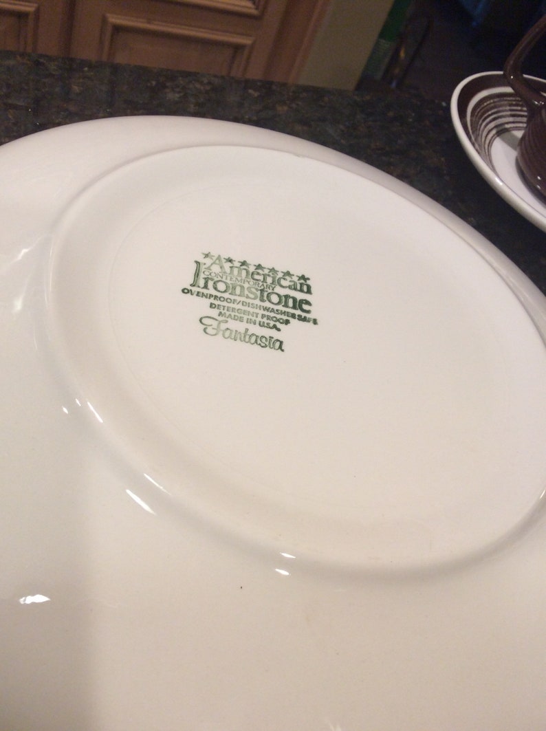 American Contemporary Ironstone Fantasia 4 piece place setting