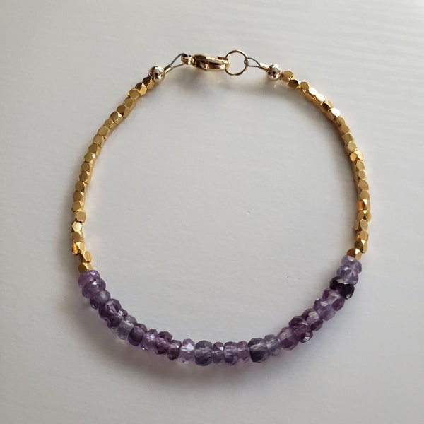 AAAA+ Extremely Rare Alexandrite, Hill Tribe Faceted 24K Gold Vermeil Bracelet | 14K GF Clasp/Findings | June Birthstone | Made To Order