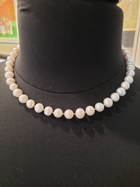 7-8 mm White Cultured Pearl Necklace | Hill Tribe 24K Gold Vermeil | 14K GF Clasp/Findings | June Birthstone | Made To Order