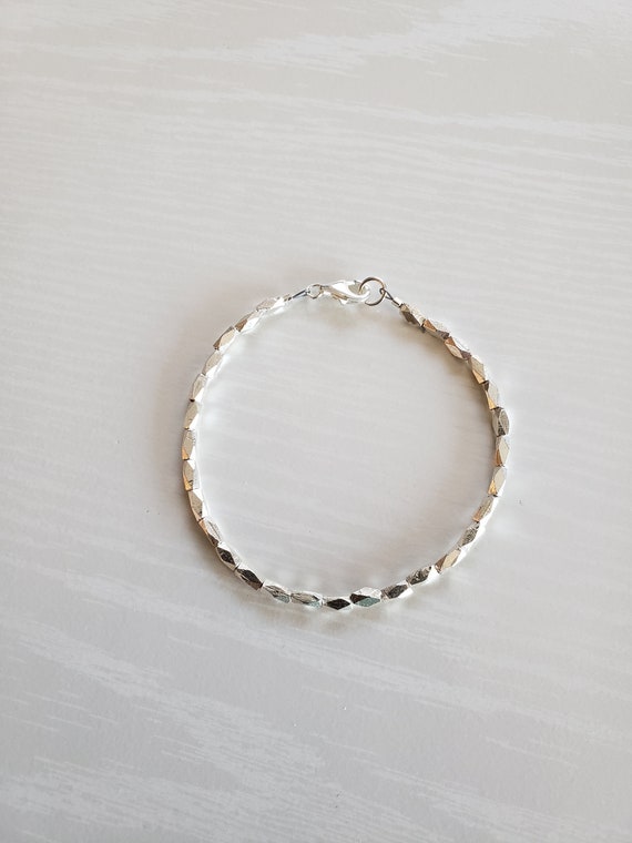 Karen Hill Tribe Silver Bracelet | Beaded Stacking Bracelet | Women, Men, Dainty Silver Bracelet | Delicate Jewelry | Made To Order