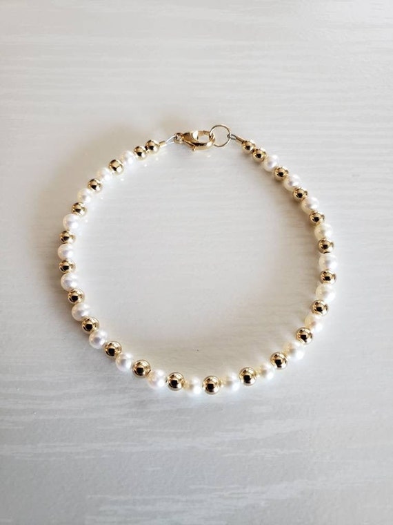 AAA+ Pearl, 14K Gold Filled Bracelet | June Birthstone | Wedding Jewelry, Bridal Jewelry, Bridal Gift | Gift Boxed