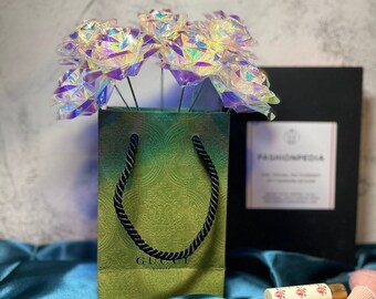 Para pedidos de 10 o más SOLAMENTE!! Magia galaxia rosas de cristal decoración flores para románticas ocasiones excitadas brillan como cristal día de la madre