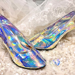 Cinderella glass slipper wedding shoes Fairytale Disney princess theme Halloween cosplay Christmas gift unique personalized gift Remove butterflies