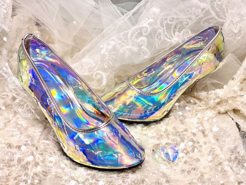 Cinderella glass slipper wedding shoes Fairytale Disney princess theme Halloween cosplay Christmas gift unique personalized gift Remove butterflies