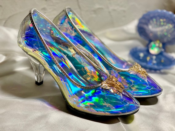 Zapatilla de cristal de Cenicienta zapatos de boda cuento de - Etsy México