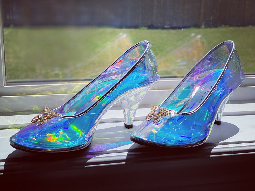 Transparent Shimmer Bow Heels – Shoe That Fits You