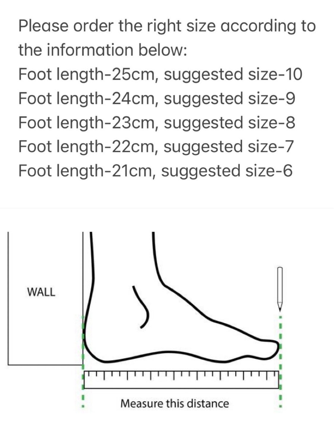 size 7 foot length