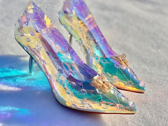 Impresionantes zapatos de cristal de cenicienta de tacón alto - Etsy España