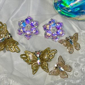 Shoe clips shoe decorations crystal flowers clips butterflies clips exchangeable topping on the shoes