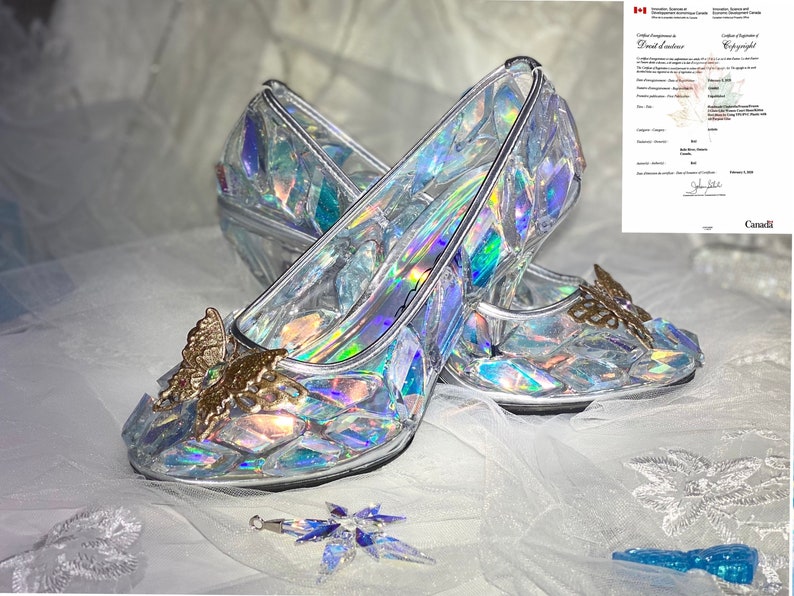 NEW Cinderella crystal glass slipper Disney princess wedding shoes fairytale birthday anniversary and holidays Halloween unique gift for her image 1