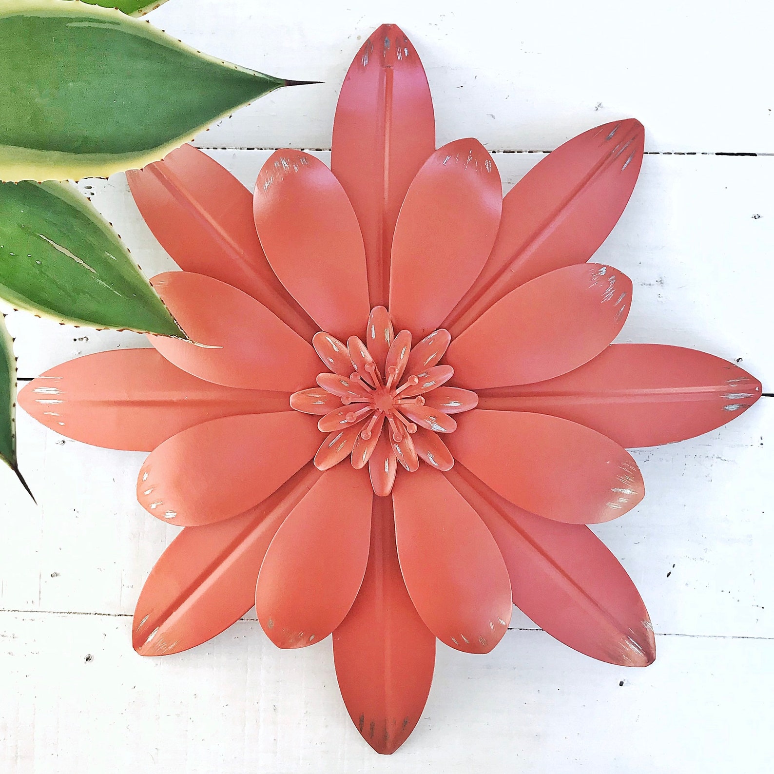 Galvanized Metal Flower Flower Art Wedding Decor Baby Etsy