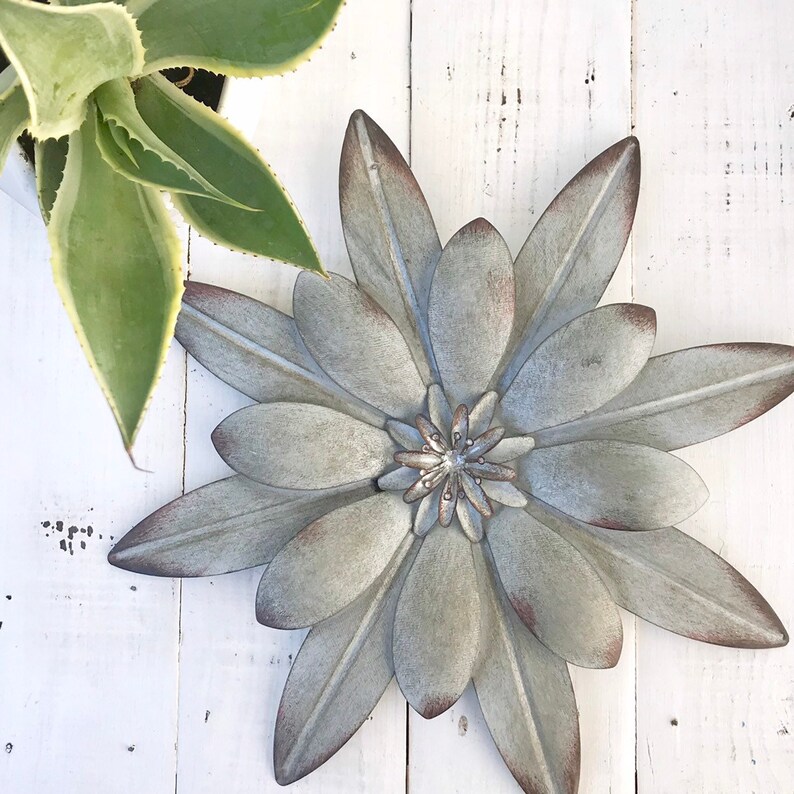 Galvanized Metal Flower/ Flower Art/ Metal Flower Wedding Etsy