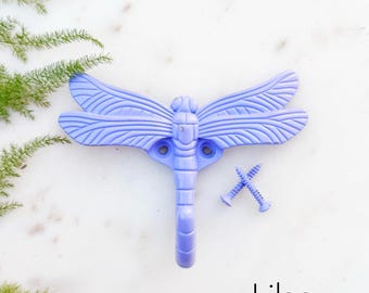 Dragonfly Metal Wall Hook: Rustic Home Decor, Key Holder