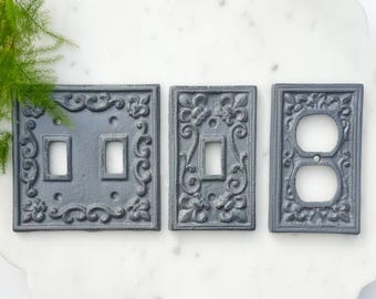 Fleur De Lis Cast Iron Switch Plate Cover: Vintage Style