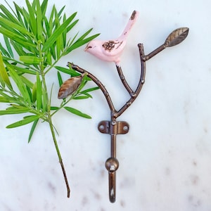 Bird Hook, Metal Bird Hook, Nursery Hook, Entry Hook, Key Hook, Bird On A Branch, Towel Hook, Bathroom Hook, Decorative Bird Hook, Spring