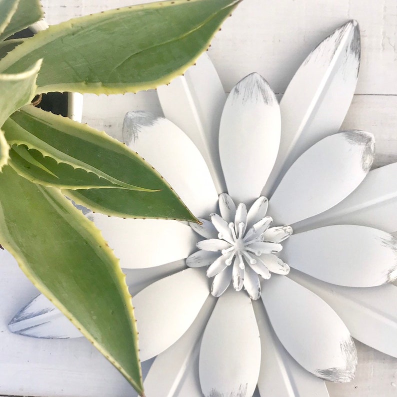 Galvanized Metal Flower/ Flower Art/ Metal Flower Wedding Etsy