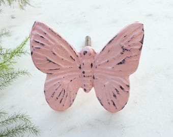 Distressed Butterfly Knob: Shabby Chic Nursery Decor