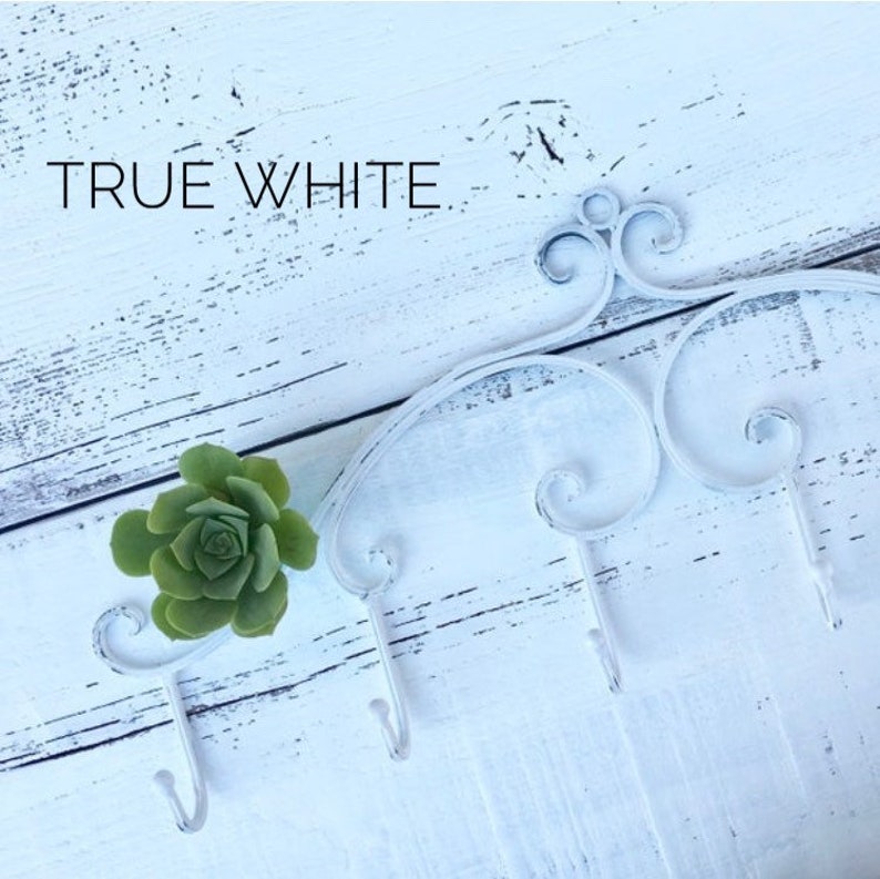 Metal Wall Hanger With 6hooks Shabby Chic Wall Hook Bow Etsy