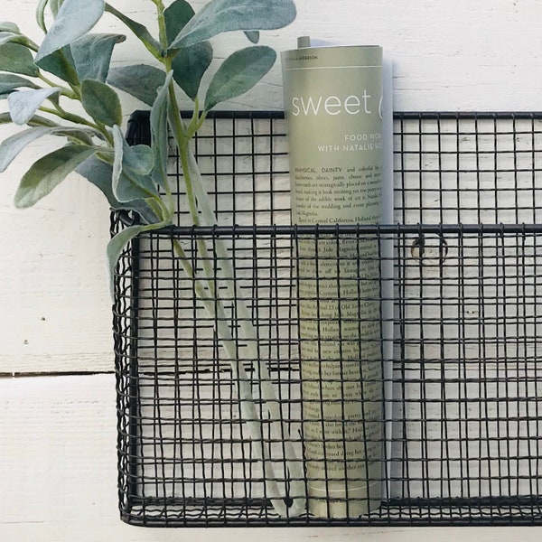 Metal Wire Magazine Basket/ Metal Magazine Basket/ Metal Magazine Holder/ Rustic Wire Basket/ Industrial Mesh Basket/ Metal Storage Basket