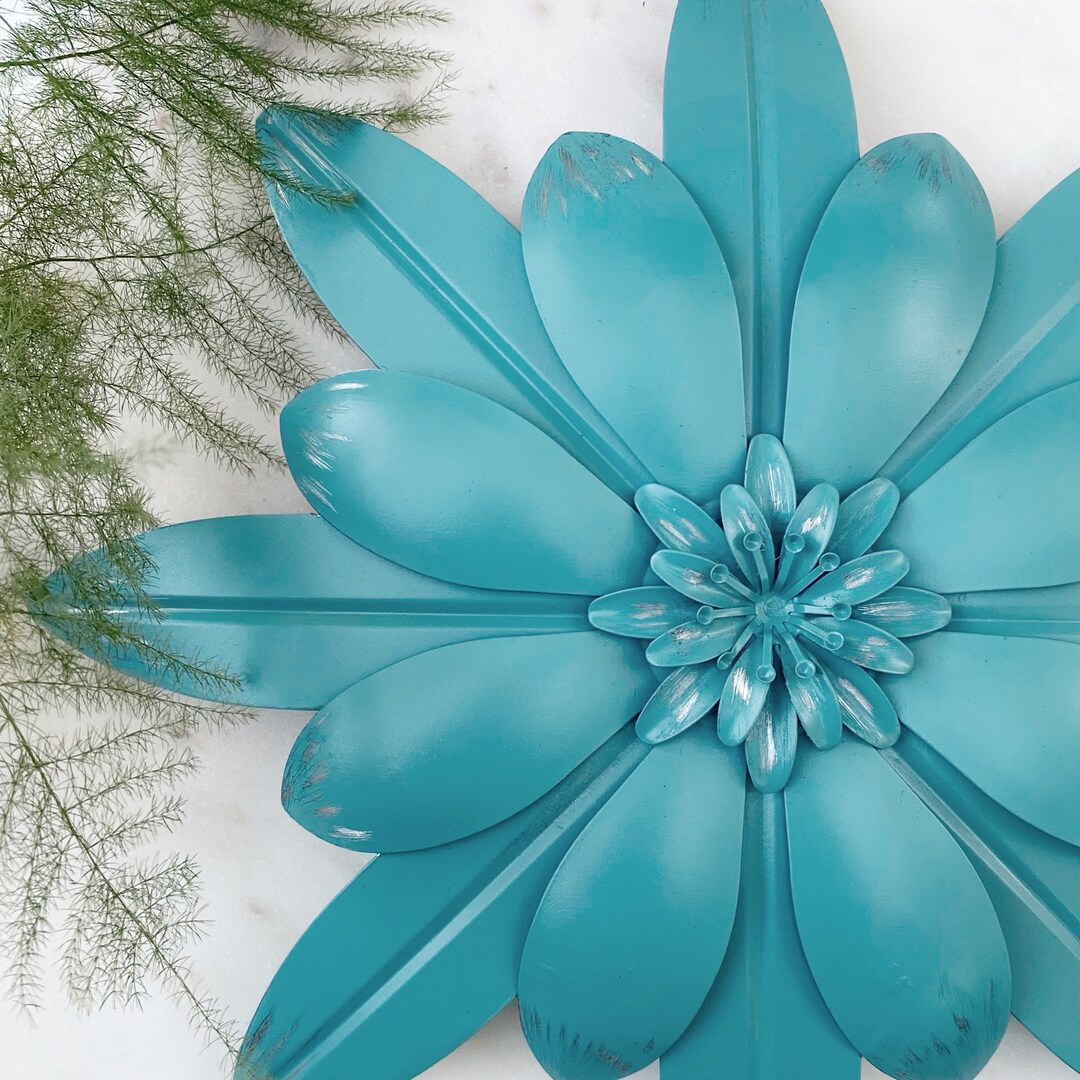 Galvanized Metal Flower Flower Art Wedding Decor Baby Etsy