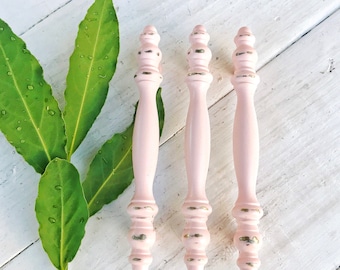 Pink French Cabinet Pull: Shabby Chic Vintage Style, 3 inch