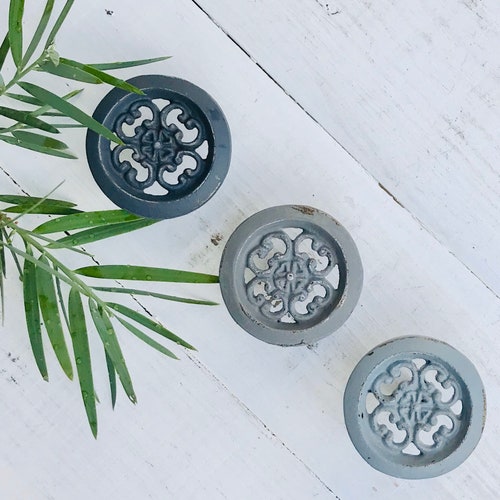 Round Metal Dresser Knobs/ Gray Knobs/ Knobs/ Dresser Etsy