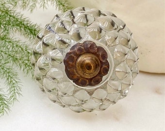 Glass Knob, Round Glass Knob, Clear Glass Knob, Faceted Round Glass Knob, Decorative Glass Knob, Cabinet Knob, Dresser Knob