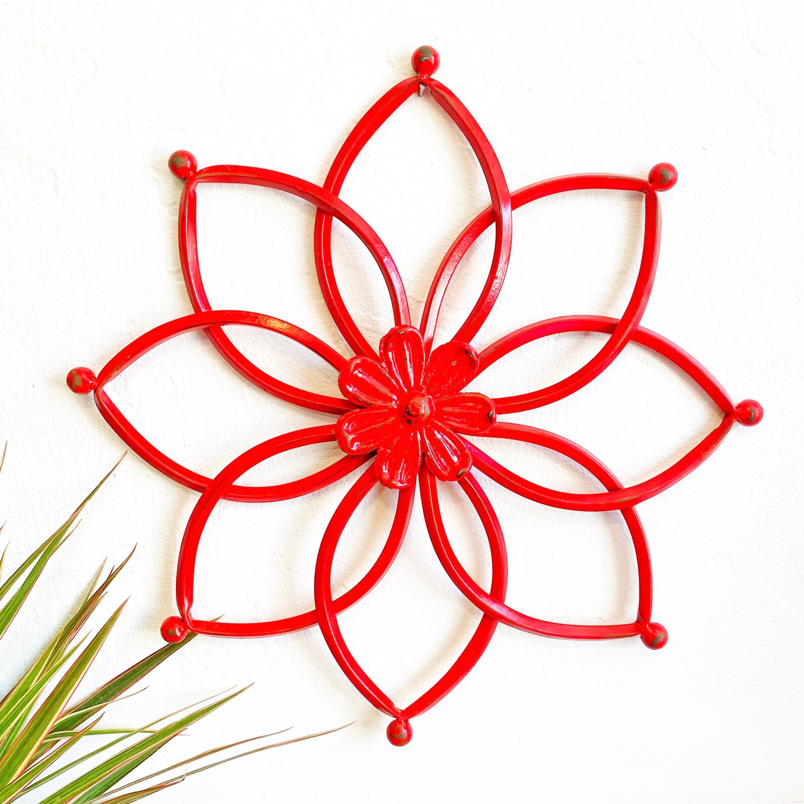 Metal Flower Wall Art/ Flower Wall Dècor/ Metal Flower/ Shabby Etsy