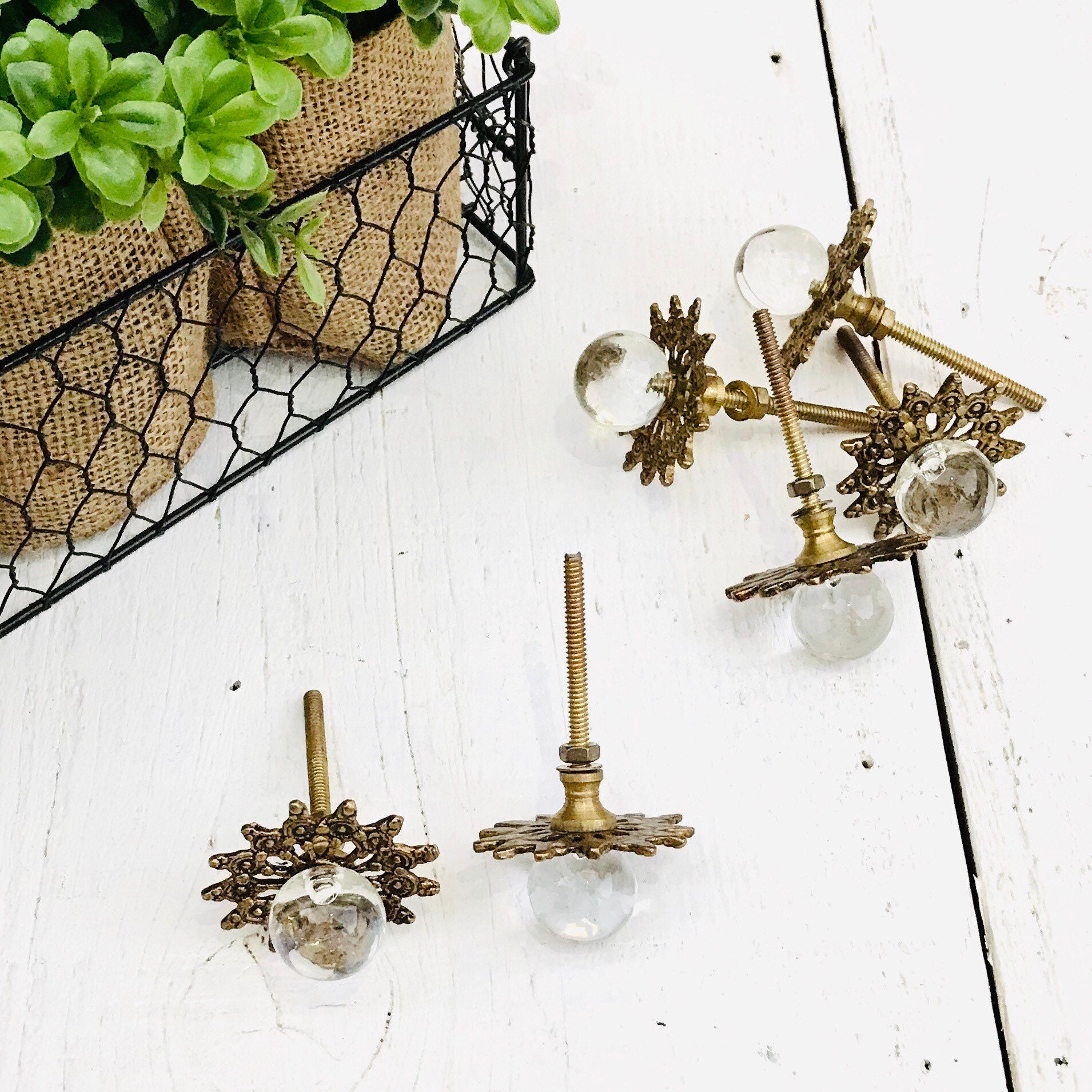 Gold Glass Knobs Glass Knob With Gold Base Vintage Style Etsy