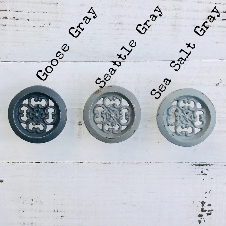 Round Metal Dresser Knobs/ Gray Knobs/ Knobs/ Dresser Etsy