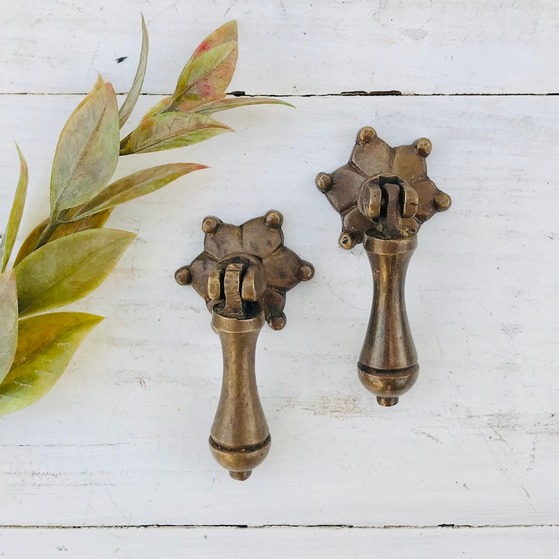 Brass Tear Drop Pulls Antique Brass Pull Brass Hardware Etsy