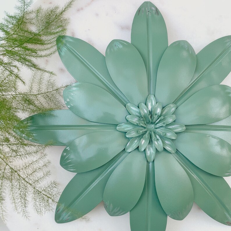 Galvanized Metal Flower Flower Art Wedding Decor Baby Etsy