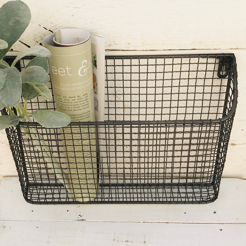 Metal Wire Magazine Basket/ Metal Magazine Basket/ Metal Etsy