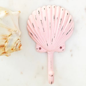 Seashell Hook, Shell Hook, Nautical Decor, Beach Decor, Bath Hook, Sea Decor, Hand Towel Hook, Nautical Shell Hook, Poolside Hook