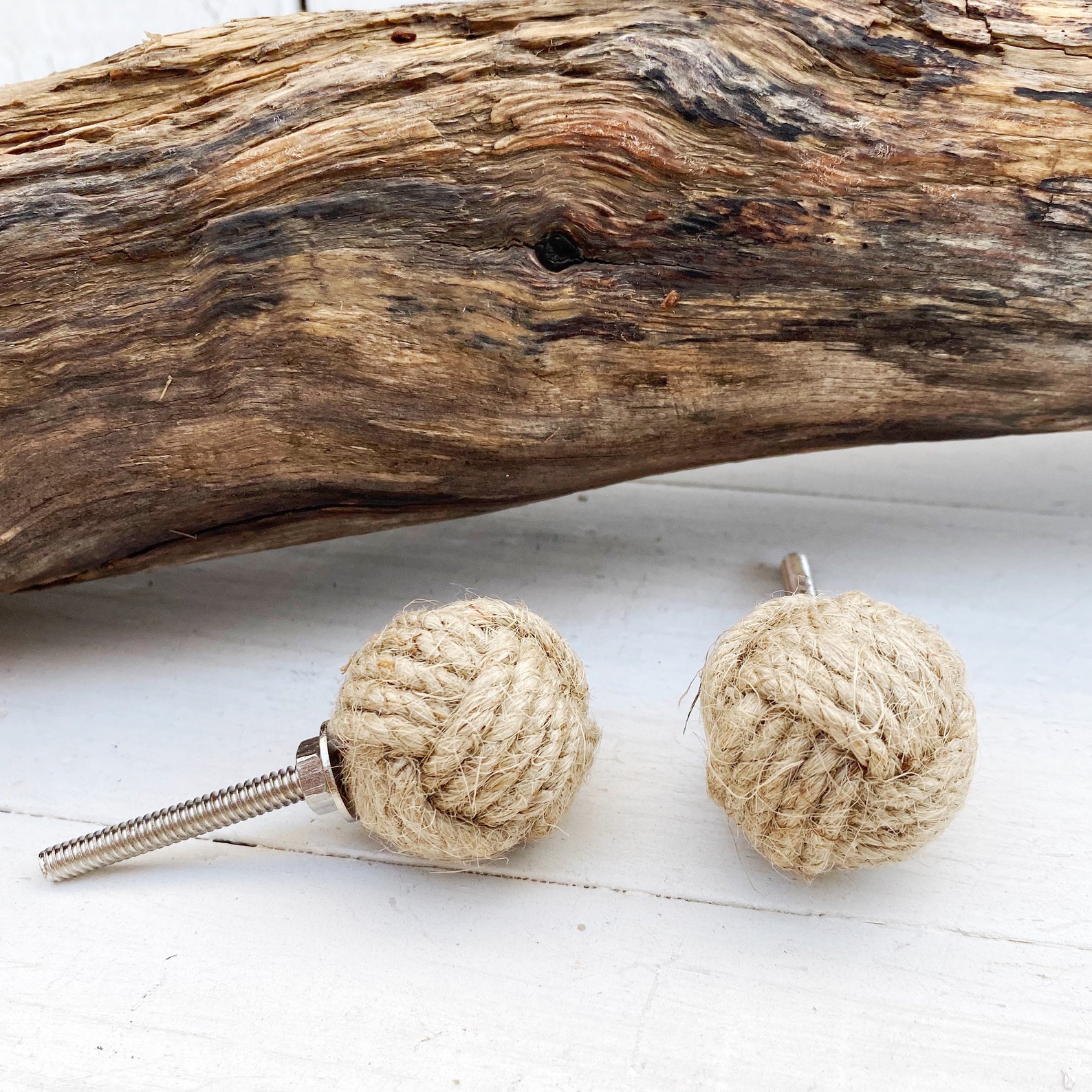Nautical Jute knob/ Beach Knob/ Natural Jute knobs/ Etsy