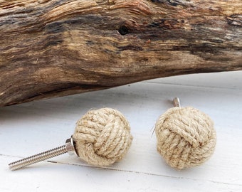 Nautical Jute knob/ Beach Knob/ Natural Jute Cabinet knobs/ Costal Jute Knobs/ Jute Knob/ Cabinet Knobs/ Dresser Knobs