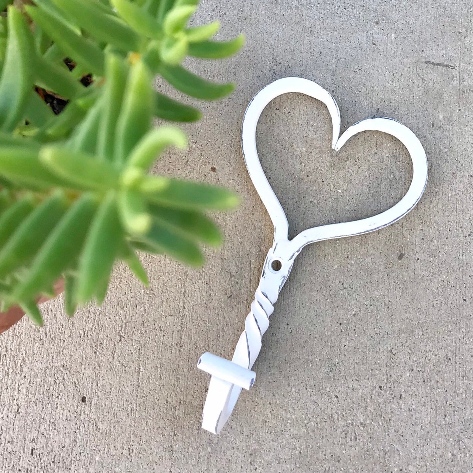 Metal Heart Hook/ Heart Hook/ Metal Wall Heart Hook/ White Etsy