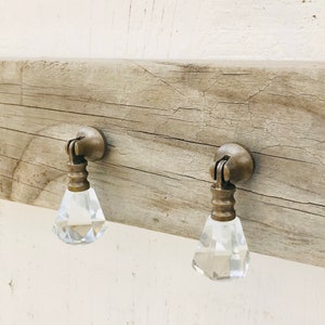 Vintage Style Teardrop Glass Cabinet Pull: Brass Hardware
