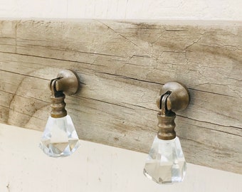 Vintage Style Teardrop Glass Cabinet Pull: Brass Hardware