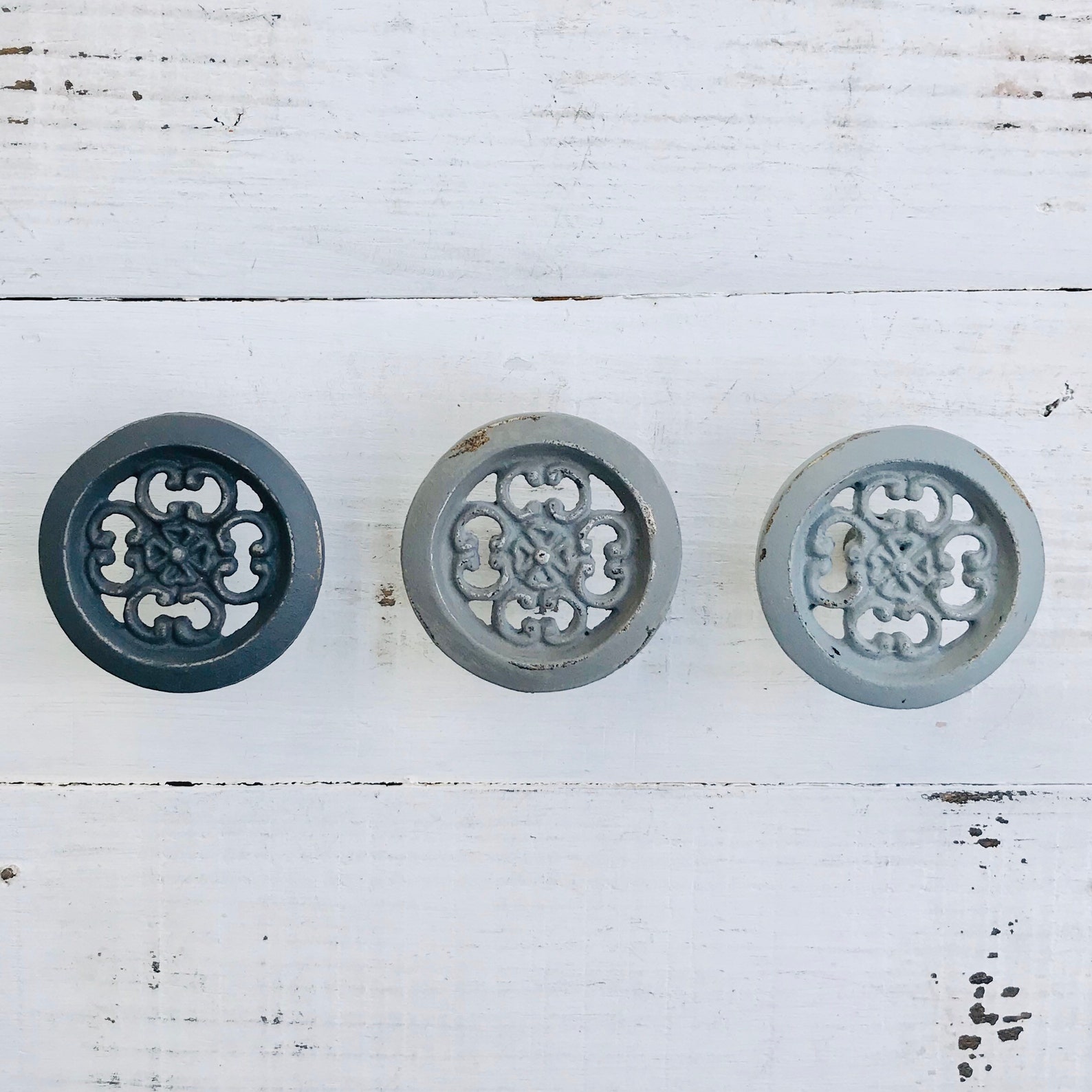 Round Metal Dresser Knobs/ Gray Knobs/ Knobs/ Dresser Etsy