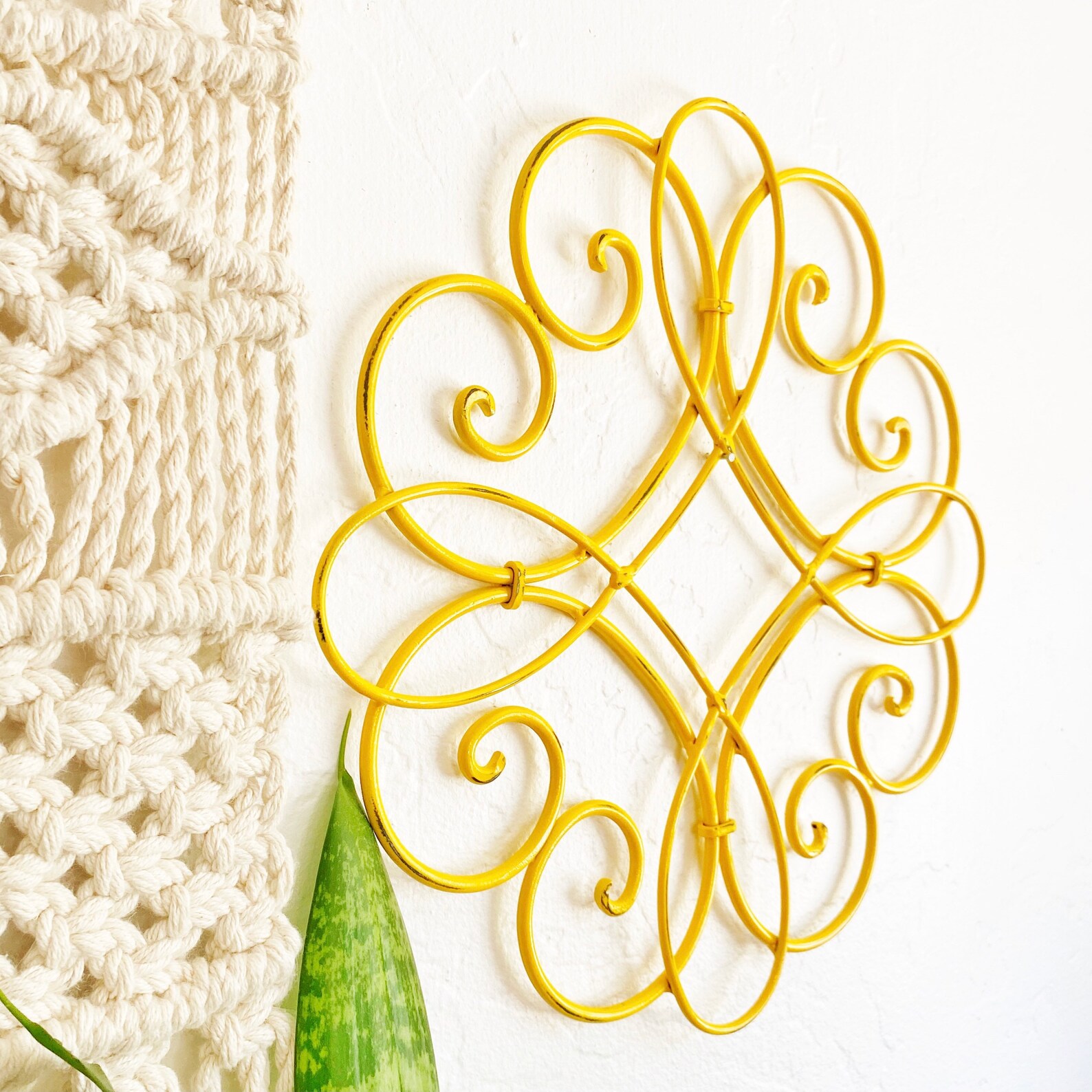 Round Swirl Wall Decor Metal Scroll Rustic Wall Decor Etsy